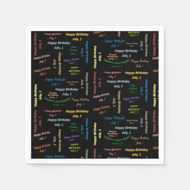 Servilleta De Papel Toallas de papel Julio, 1 Cumpleaños (Anverso)