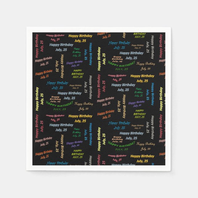 Servilleta De Papel Toallas de papel Julio, 25 Cumpleaños (Anverso)