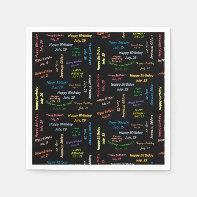 Servilleta De Papel Toallas de papel Julio, 29 Cumpleaños (Anverso)