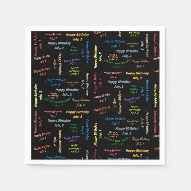 Servilleta De Papel Toallas de papel Julio, 2 Cumpleaños (Anverso)