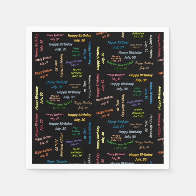 Servilleta De Papel Toallas de papel Julio, 30 Cumpleaños (Anverso)