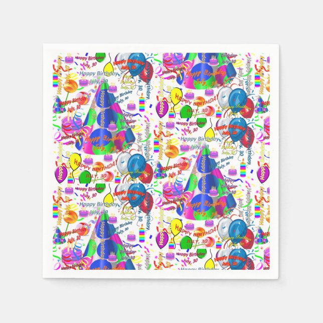 Servilleta De Papel Toallas de papel Julio, 30 Cumpleaños (Anverso)