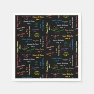 Servilleta De Papel Toallas de papel Julio, 3 Cumpleaños