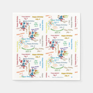 Servilleta De Papel Toallas de papel Julio, 4 Cumpleaños