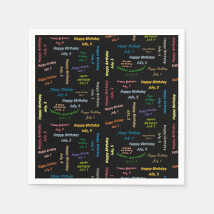Servilleta De Papel Toallas de papel Julio, 5 Cumpleaños