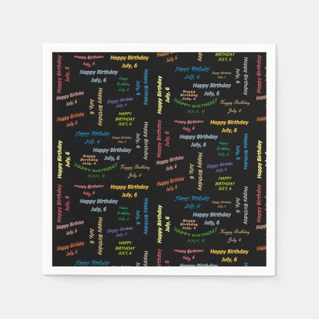 Servilleta De Papel Toallas de papel Julio, 6 Cumpleaños (Anverso)