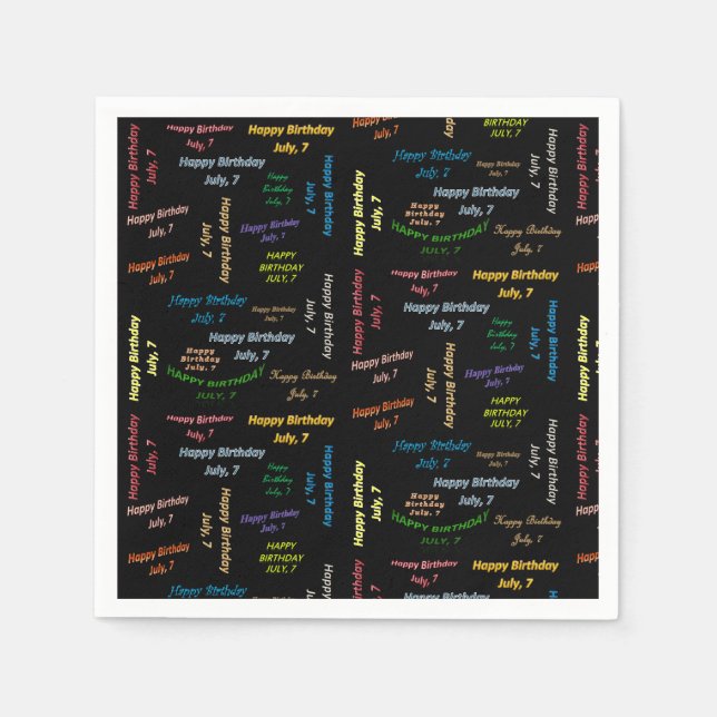 Servilleta De Papel Toallas de papel Julio, 7 Cumpleaños (Anverso)