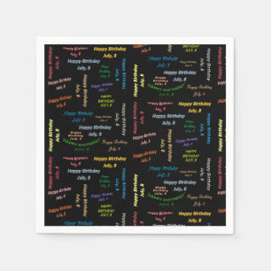 Servilleta De Papel Toallas de papel Julio, 8 Cumpleaños