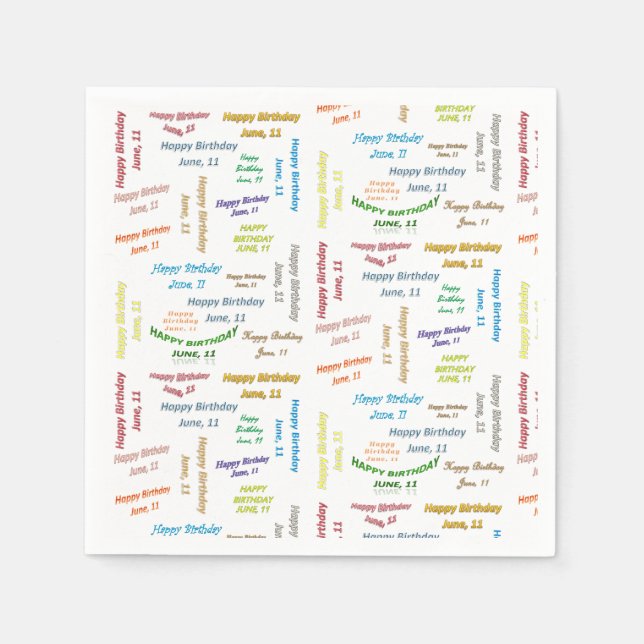 Servilleta De Papel Toallas de papel Junio, 11 Cumpleaños (Anverso)