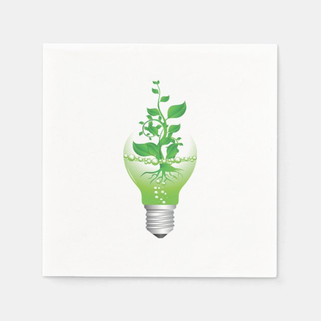 Servilleta De Papel Toallas de papel Lightbult Earth Day (Anverso)
