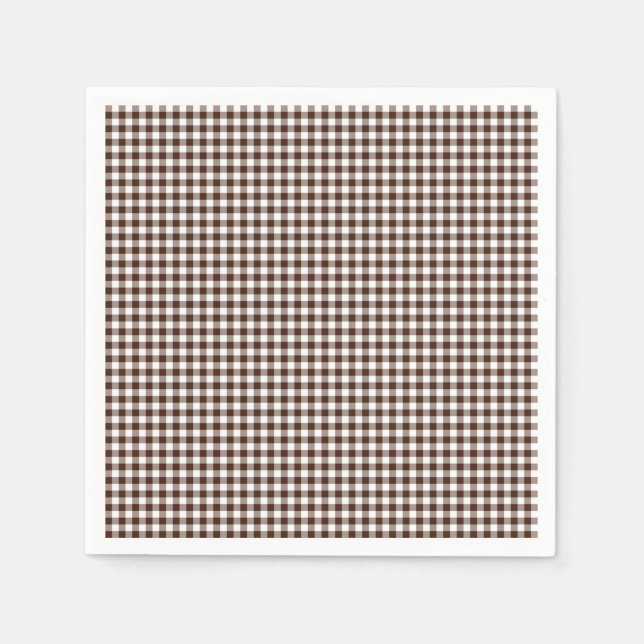 Servilleta De Papel Toallas de papel marrón de Gingham-Chocolate (Anverso)