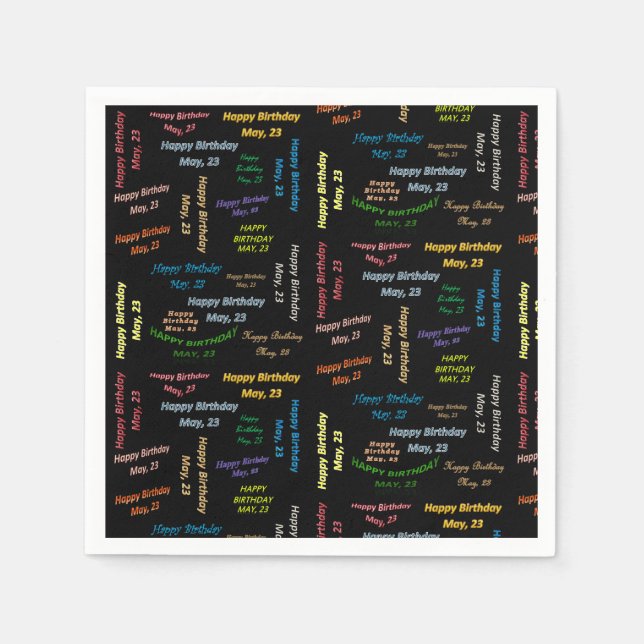 Servilleta De Papel Toallas de papel Mayo, 23 Cumpleaños (Anverso)
