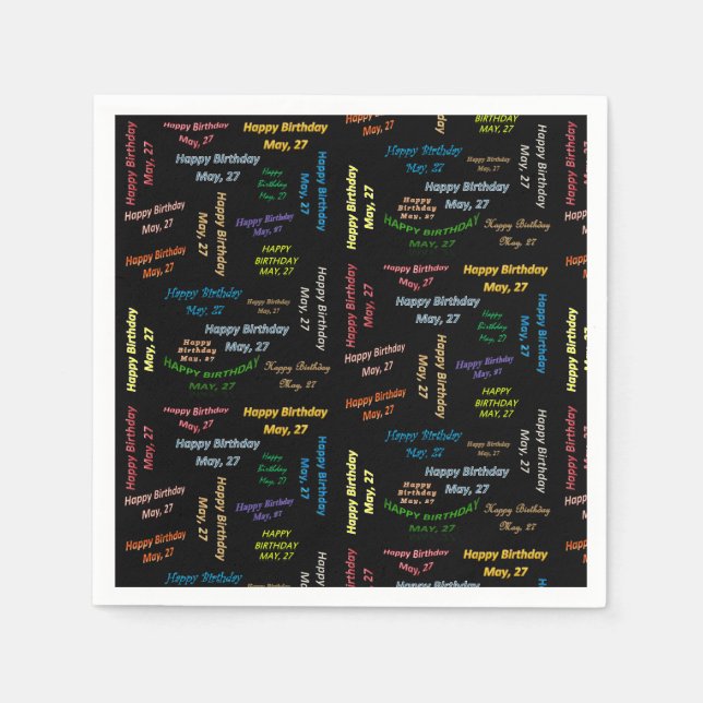 Servilleta De Papel Toallas de papel Mayo, 27 Cumpleaños (Anverso)