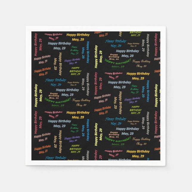 Servilleta De Papel Toallas de papel Mayo, 29 Cumpleaños (Anverso)