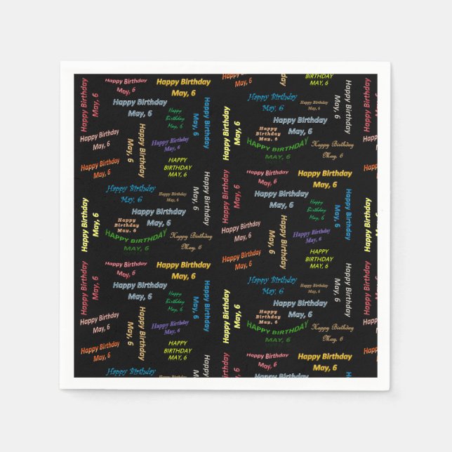 Servilleta De Papel Toallas de papel Mayo, 6 Cumpleaños (Anverso)