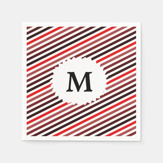 Servilleta De Papel Toallas de papel monogramadas a rayas (Anverso)
