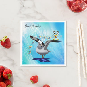 Servilleta De Papel Toallas de papel, ola oceánica de aves de la gavio