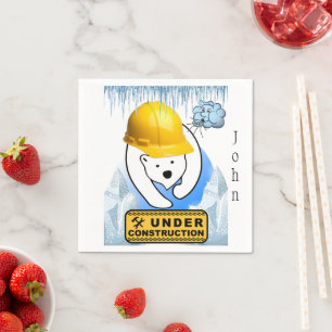 Servilleta De Papel Toallas de papel, oso polar en construcción