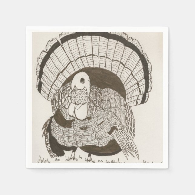 Servilleta De Papel Toallas de papel para bosquejo en Sepia de Turquía (Anverso)