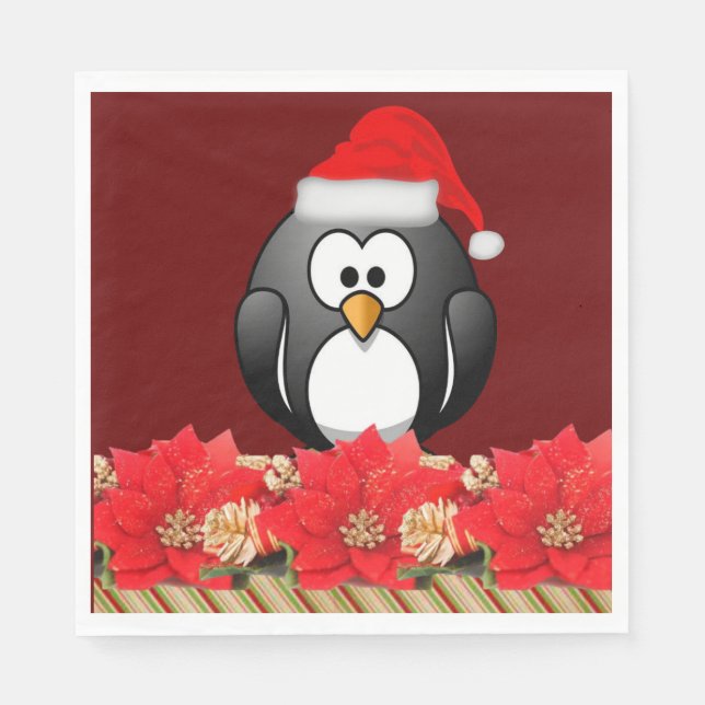 Servilleta De Papel Toallas de papel para navidades, pingüino (Anverso)