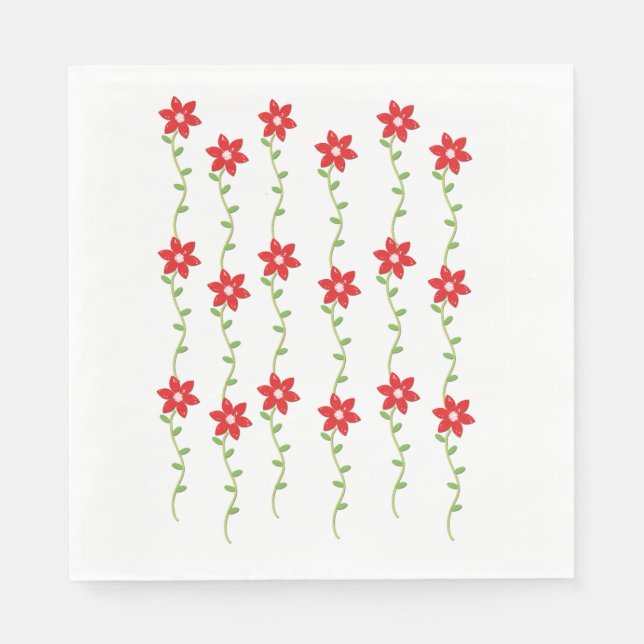 Servilleta De Papel Toallas de papel para navidades, Poinsettia (Anverso)