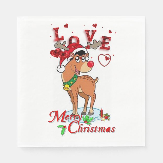 Servilleta De Papel Toallas de papel para navidades, reno (Anverso)