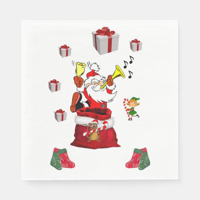 Servilleta De Papel Toallas de papel para navidades, Santa (Anverso)