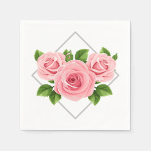Servilleta De Papel Toallas de papel para Rosas Rosadas-Pink