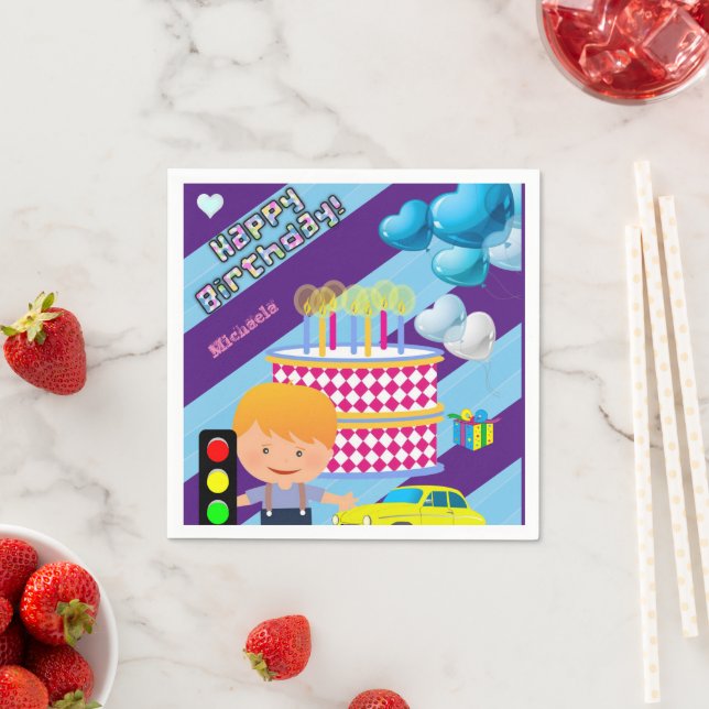 Servilleta De Papel Toallas de papel, pastel de coche de cumpleaños fe (In situ)