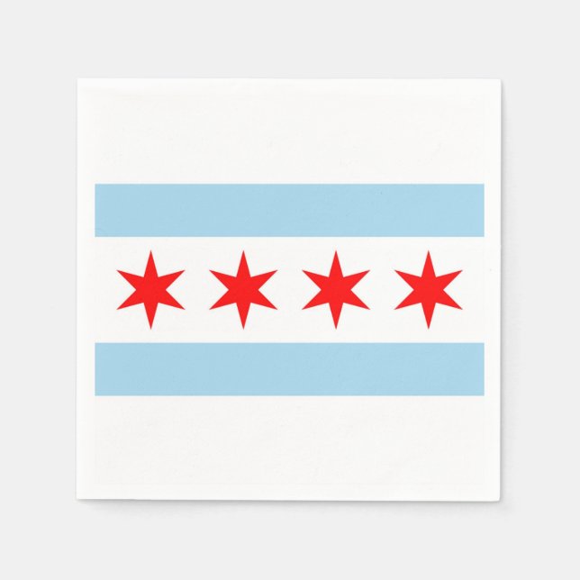 Servilleta De Papel Toallas de papel patriótico con bandera de Chicago (Anverso)