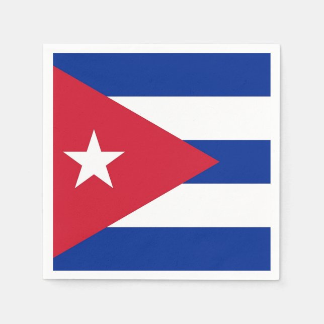 Servilleta De Papel Toallas de papel patriótico con bandera de Cuba (Anverso)