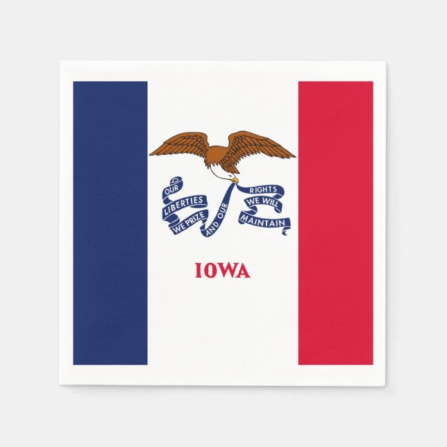 Servilleta De Papel Toallas de papel patriótico con bandera de Iowa (Anverso)