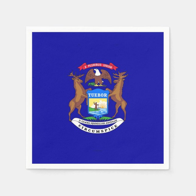 Servilleta De Papel Toallas de papel patriótico con bandera de Michiga (Anverso)