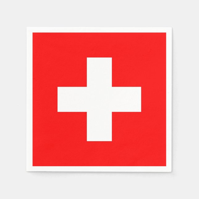 Servilleta De Papel Toallas de papel patriótico con bandera suiza (Anverso)