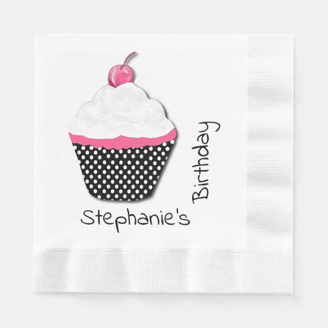 Servilleta De Papel Toallas de papel personalizadas Girly Cupcake (Anverso)