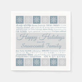 Servilleta De Papel Toallas de papel personalizado multilingüe "Happy