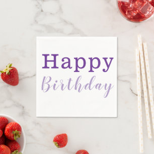 Servilleta De Papel Toallas de papel, púrpura de cumpleaños feliz