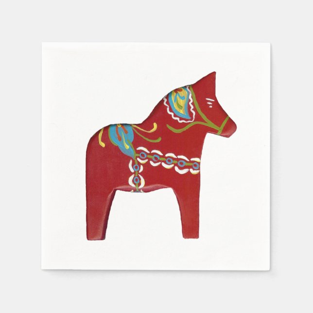 Servilleta De Papel Toallas de papel Red Dala Horse (Anverso)