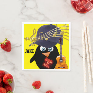 Servilleta De Papel Toallas de papel, rock de guitarra pingüino y roll