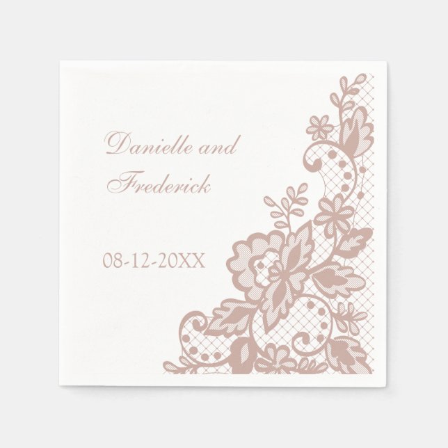 Servilleta De Papel Toallas de papel rosa boda (Anverso)