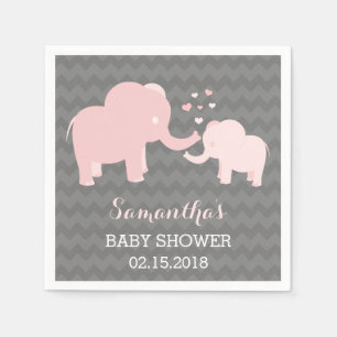 Servilleta De Papel Toallas de papel rosa y gris para elefantes Baby S