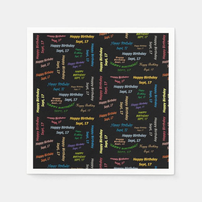 Servilleta De Papel Toallas de papel Septiembre, 17 Cumpleaños (Anverso)