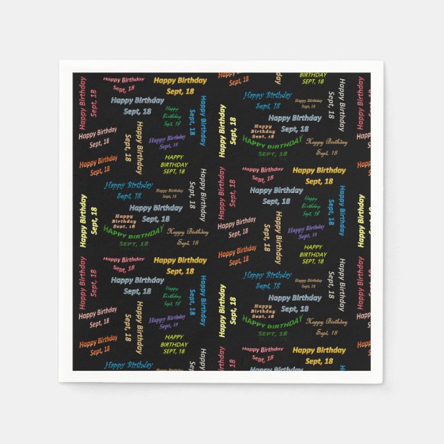 Servilleta De Papel Toallas de papel Septiembre, 18 Cumpleaños (Anverso)
