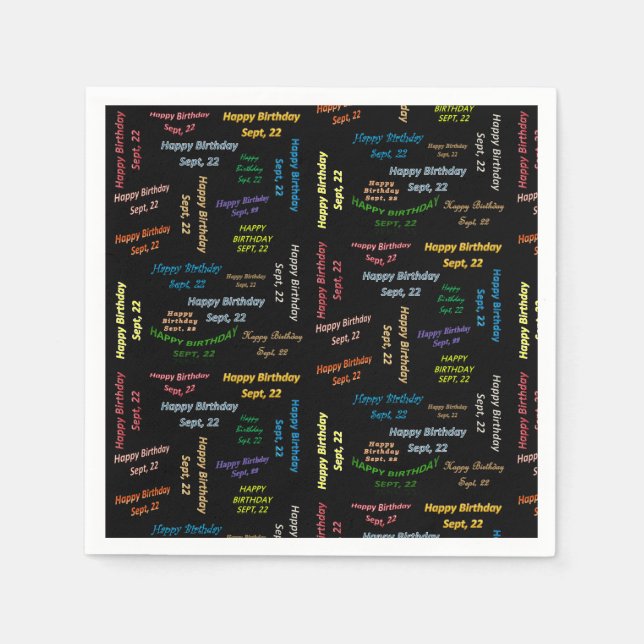 Servilleta De Papel Toallas de papel Septiembre, 22 Cumpleaños (Anverso)