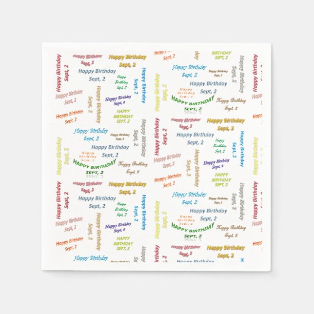 Servilleta De Papel Toallas de papel septiembre, 2 cumpleaños (Anverso)