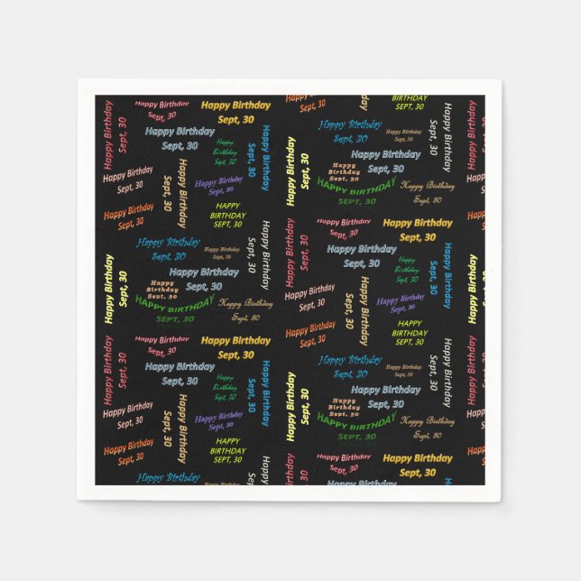 Servilleta De Papel Toallas de papel Septiembre, 30 Cumpleaños (Anverso)