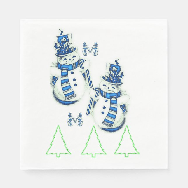 Servilleta De Papel Toallas de papel verde de árboles de Navidad, homb (Anverso)