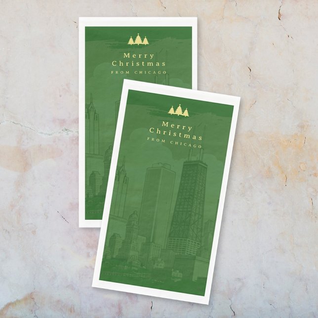 Servilleta De Papel Toallas de papel verde personalizado (Custom Green Gold Paper Napkins)