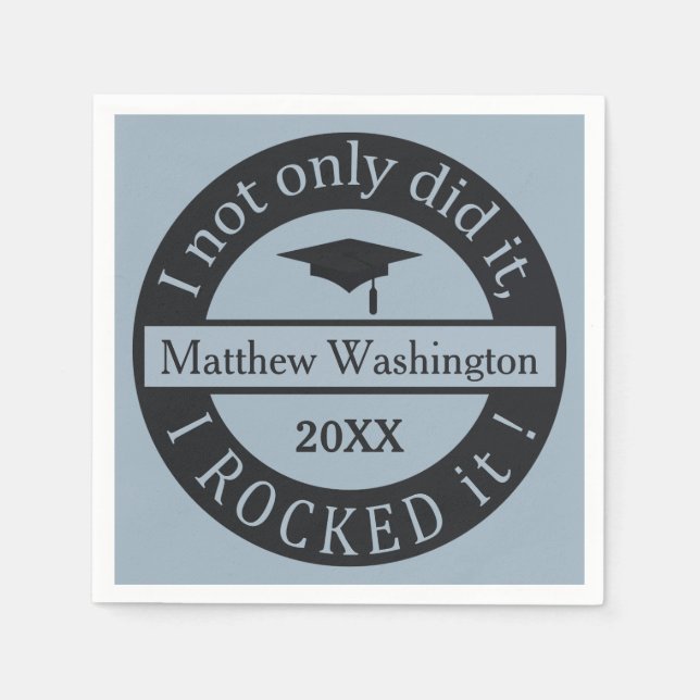 Servilleta De Papel Toallas de papel y nombre personalizado para gradu (Anverso)