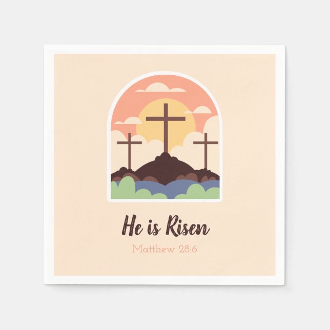 Servilleta De Papel Toallas de Pascua Religiosas - Cristiana Cruz Crem (Anverso)